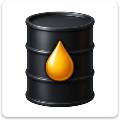 Сгенерируй мне в стиле детализированного емодзи черную бочку на которой нарисованна капля sticker