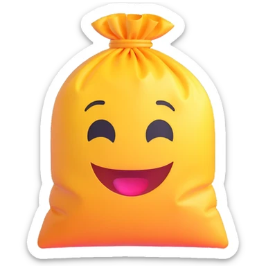 Make the plastic bag more transparent, keeping the 3D iOS emoji style with soft gradients and glossy finish, and remove the background. sticker