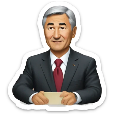 Askar Akayev president Kyrgyzstan sticker