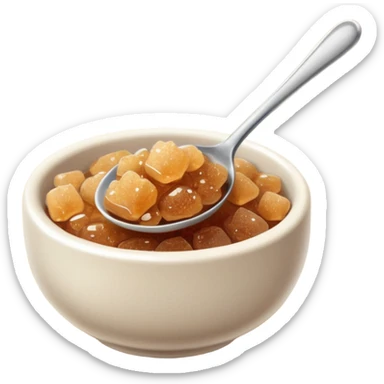 a spoonful of brown sugar, focus on the spoon and sugar, no text sticker