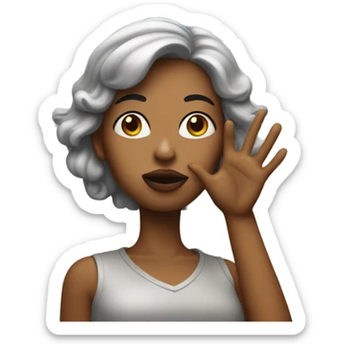 A woman blowing a kiss forward with her hands sticker