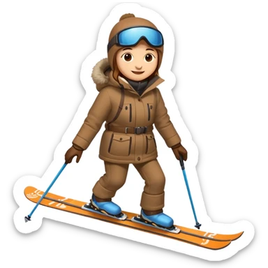 Un écureuil sur des skis sticker