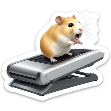hamster runs on a treadmill sticker