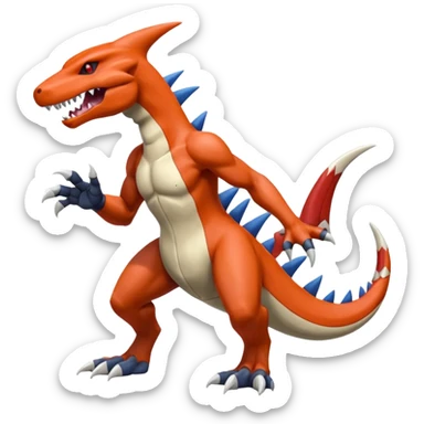 Shiny Koraidon-Marowak-Garchomp-Fakémon-hybrid-creature (full body)  sticker