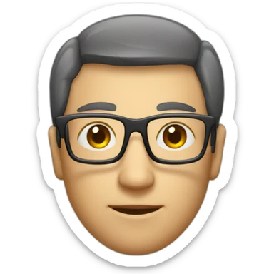 Squared head man with glasses sticker