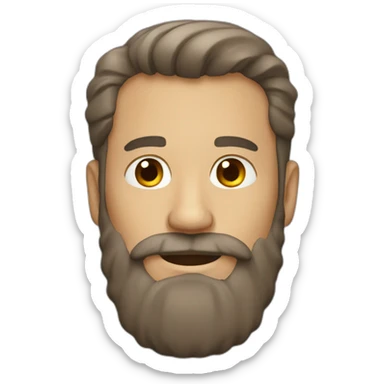 man with a beard, not old, brown hair sticker