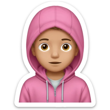 Kid Boy in pink hoodie  sticker