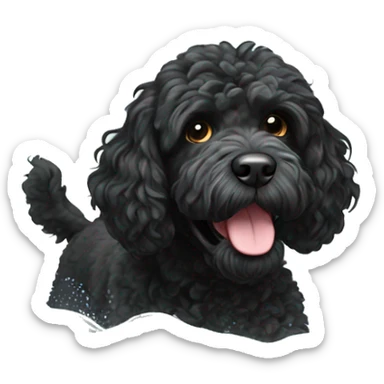 Portuguese water dog swimming sticker