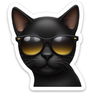 black cat with sunglass sticker