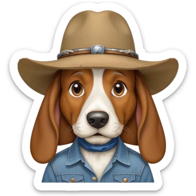 toothless hillbilly basset hound wearing a stetson sticker