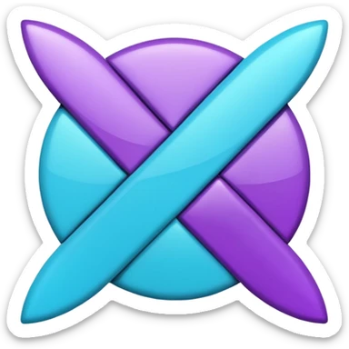 Purple and Cian symbol X twitter sticker