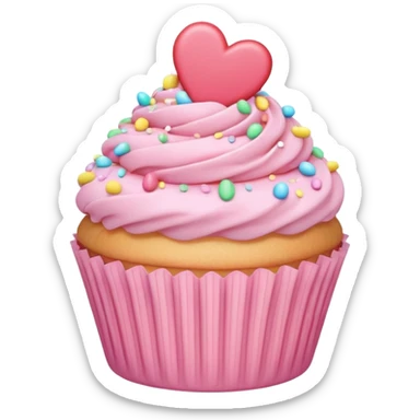 pastel heart with a pastel cupcake sticker