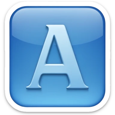 capital letter "A" printed in blue color square shape in center sticker