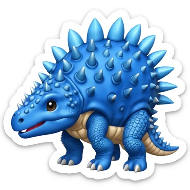 As un emoji de el dinosaurios ANQUILOSAURIO de perfil en color azul que sea bebe  sticker