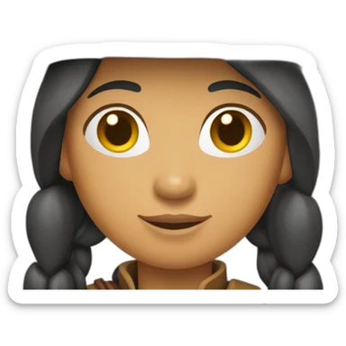 native american cowgirl with pitchfork sticker