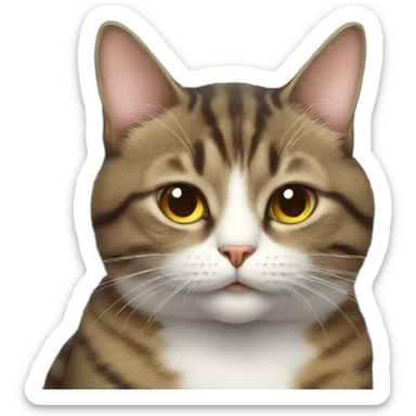 Cat with a cigarette sticker