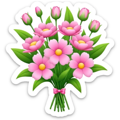 Pink flowers bouquet  sticker