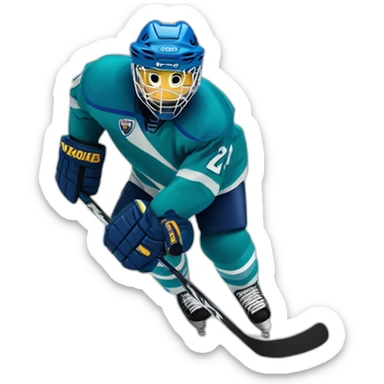 a hurricane flinging hockey equipment sticker
