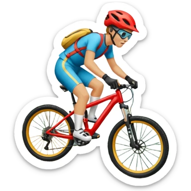 Bicicleta downhill , ciclista montado, montaña sticker