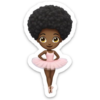 black ballerina with afro  sticker