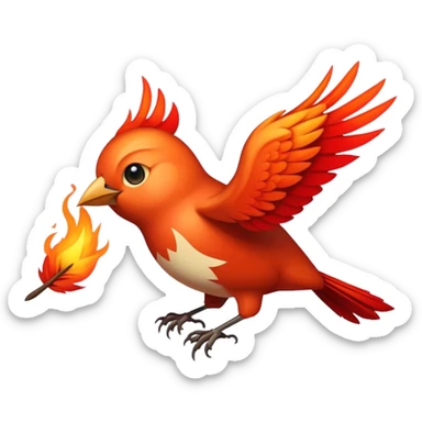 A flying nightingale on fire sticker