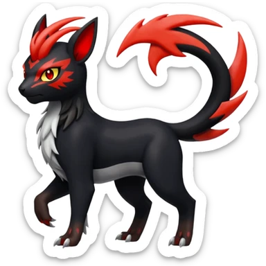 Meloetta-Absol-Houndour-Litten-Guilmon-Giratina-Pokémon-Fakémon-fusion-hybrid-creature sticker