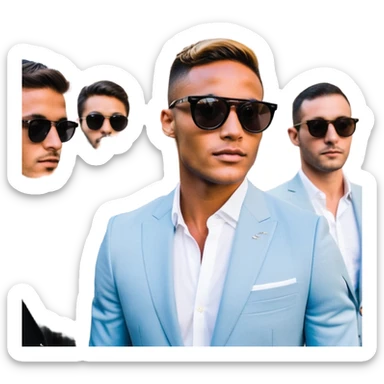 Hyper realistic Josh King 'JetSet' Madrid - Iman Gadzhi vs. Alex Hormozi vs. Sebastian Ghiorghiu vs. Andrew Tate. Vs Branden Condy vs Grant Cardone vs Tony Robins vs Luke Belmar vs Daniel G vs Graham Stephan vs Jason Fallen vs Russell Brunson sticker