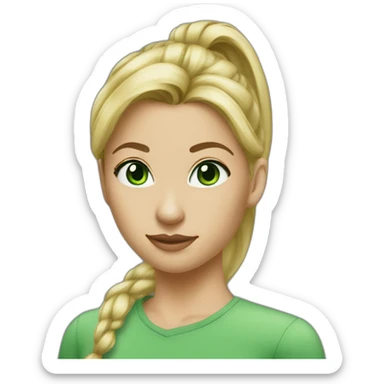 green eyes woman blonde ponytail sticker