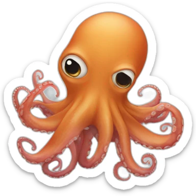 An octopus covering the face of a person sticker