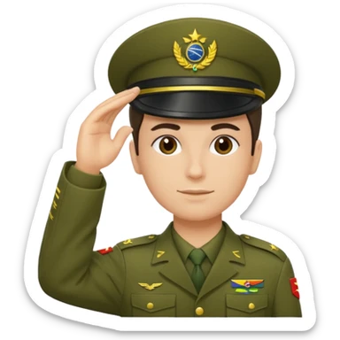 Faça o uniforme do EXÉRCITO BRASILEIRO em um soldado fazendo continência  sticker