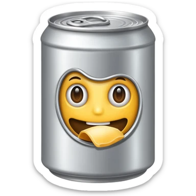 create a silver can that's opened - should be food emoji sticker