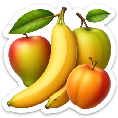 Mango banna apple orange together pic in one frame in professional look plz🙏🥺 sticker