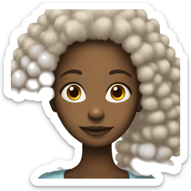 Black girl with Afro smiling sticker