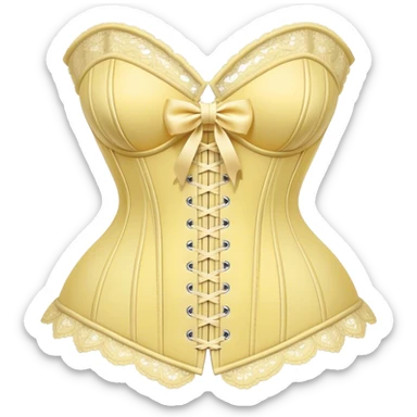 pastel yellow lace corset with bows sticker