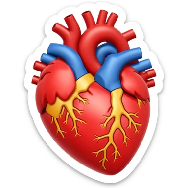 Cartoon heart beating out of chest sticker