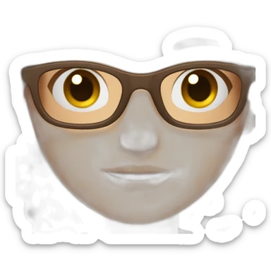 Girl whit brown hair and glasses sticker