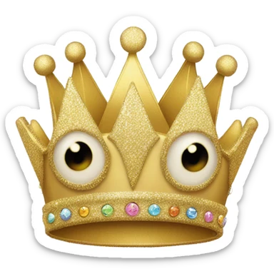 glittery crown with happy face on it, give it a smile sticker
