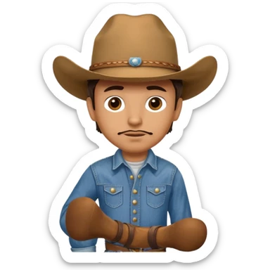 A realistic cowboy sticker