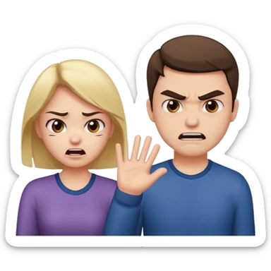 A girl slap his boyfriend  sticker