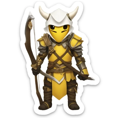 Dragonborn  archer with yellow and white armor  sticker
