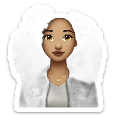 light skin girl afro black hair nose piercing sticker