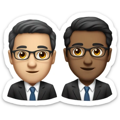 lawyer and businessman about 30-35 yers old with glasses and black hair and brown eyes  sticker