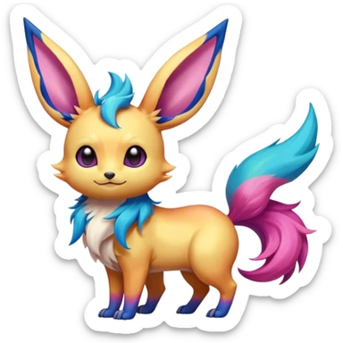 Colorful fantasy Fakémon-Eeveelution-Creature (full body)  sticker