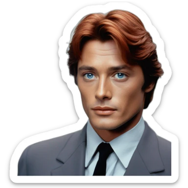 alain delon young space navigator blue eyes neat red hair sticker