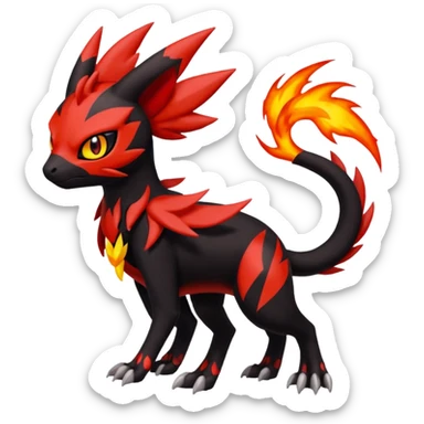 Meloetta-Litten-Guilmon-Darkrai-Pokémon-Fakémon-fusion-hybrid-creature sticker