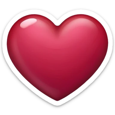 Deep-red mauve-red heart shape sticker