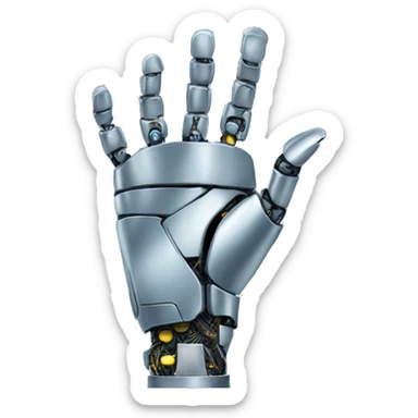 The hand that Robot and human are folding each other sticker