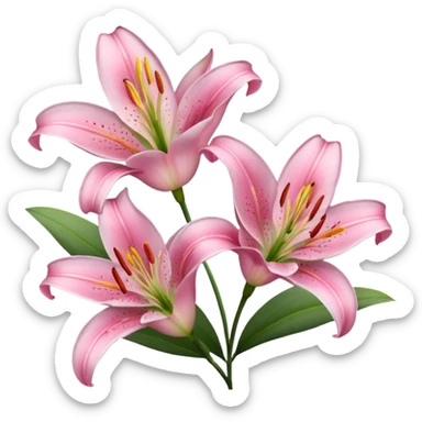 Pink lilies  sticker