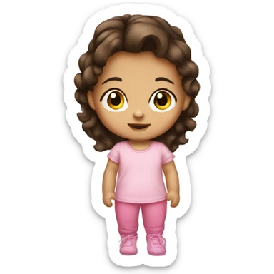 Little baby girl brunette  sticker