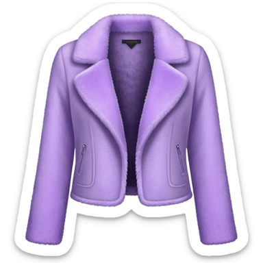 Realistic isolated open lavender fuzzy velvet feminine fashion  jacket. sticker